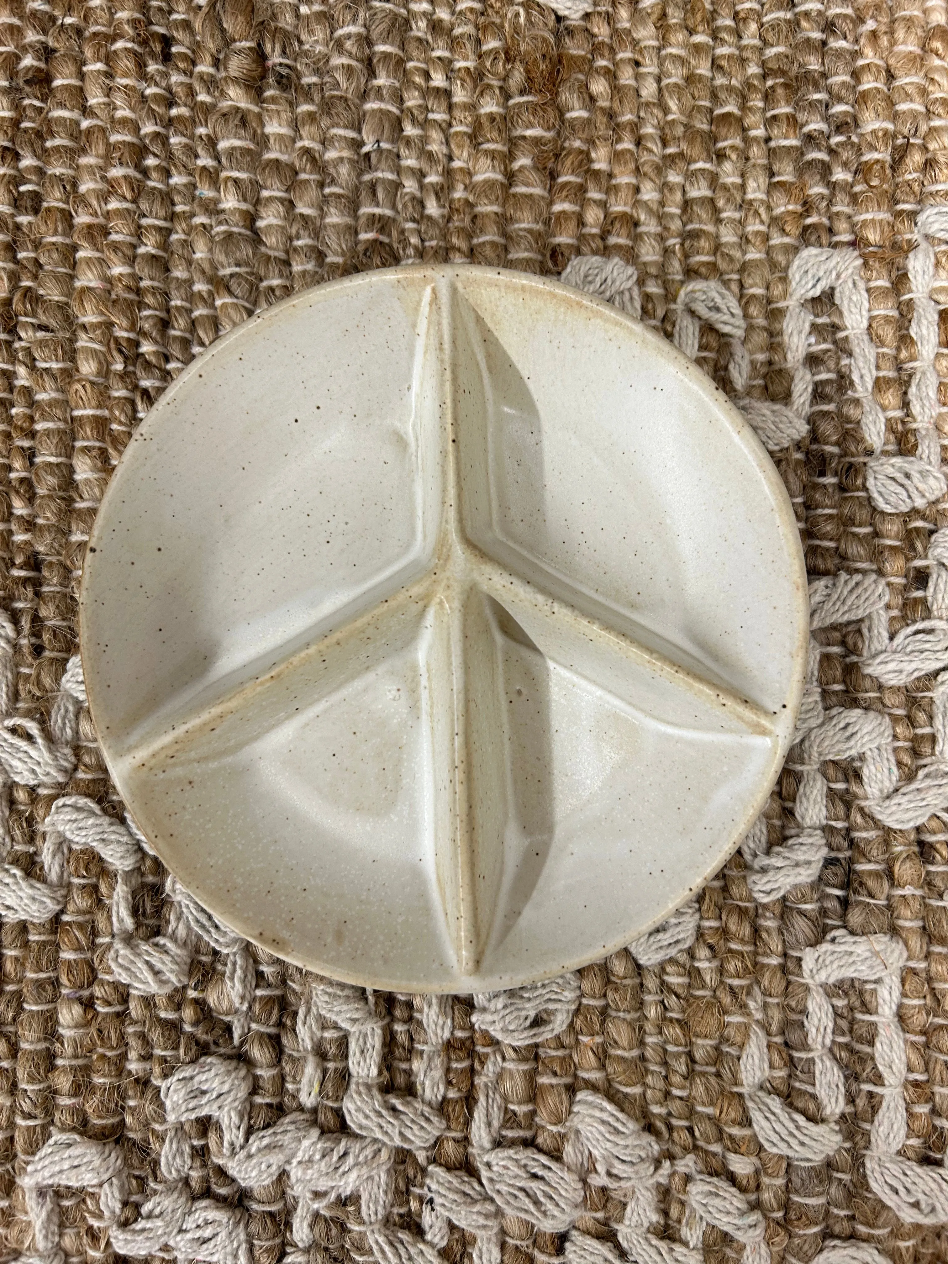 Stoneware Peace Sign Divided Dish